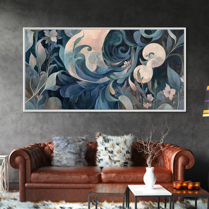 Floral Art Nouveau Canvas Print with Botanical Prints and Minimalist Art Stunning Sage Green Wall Art for Elegant Decor Spaces