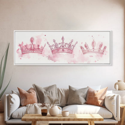 Crown Jewels Canvas Print Victorian Art Nouveau Print Pink Wall Art Bedroom Decor Light Pink Wall Art Feminine Glam Decor Gift