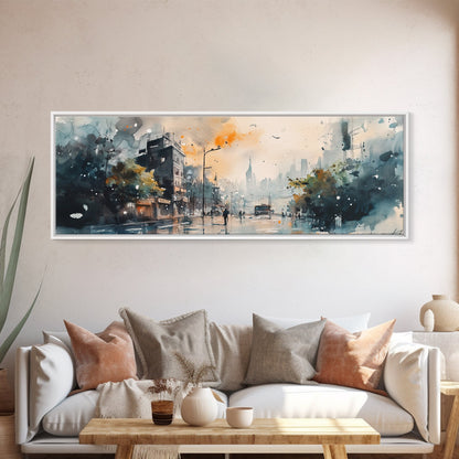 Moody Urban Streetscape Canvas Print, Lofi Art, Southwest Wall Art, Modern Cityscape Art, Above Couch Artwork, Urban Living Room Decor