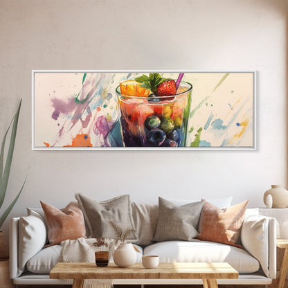 Canvas Print Vibrant Martini Wall Art Fruit of the Spirit Kitchen Art Horizontal Modern Decor Gift Idea Panoramic Painting