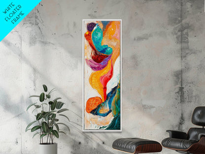 Fiery Abstract, Color Explosion, Dynamic Painting, Framed Canvas Print, pink orange wall art, bold abstract art, modern art, vibrant art