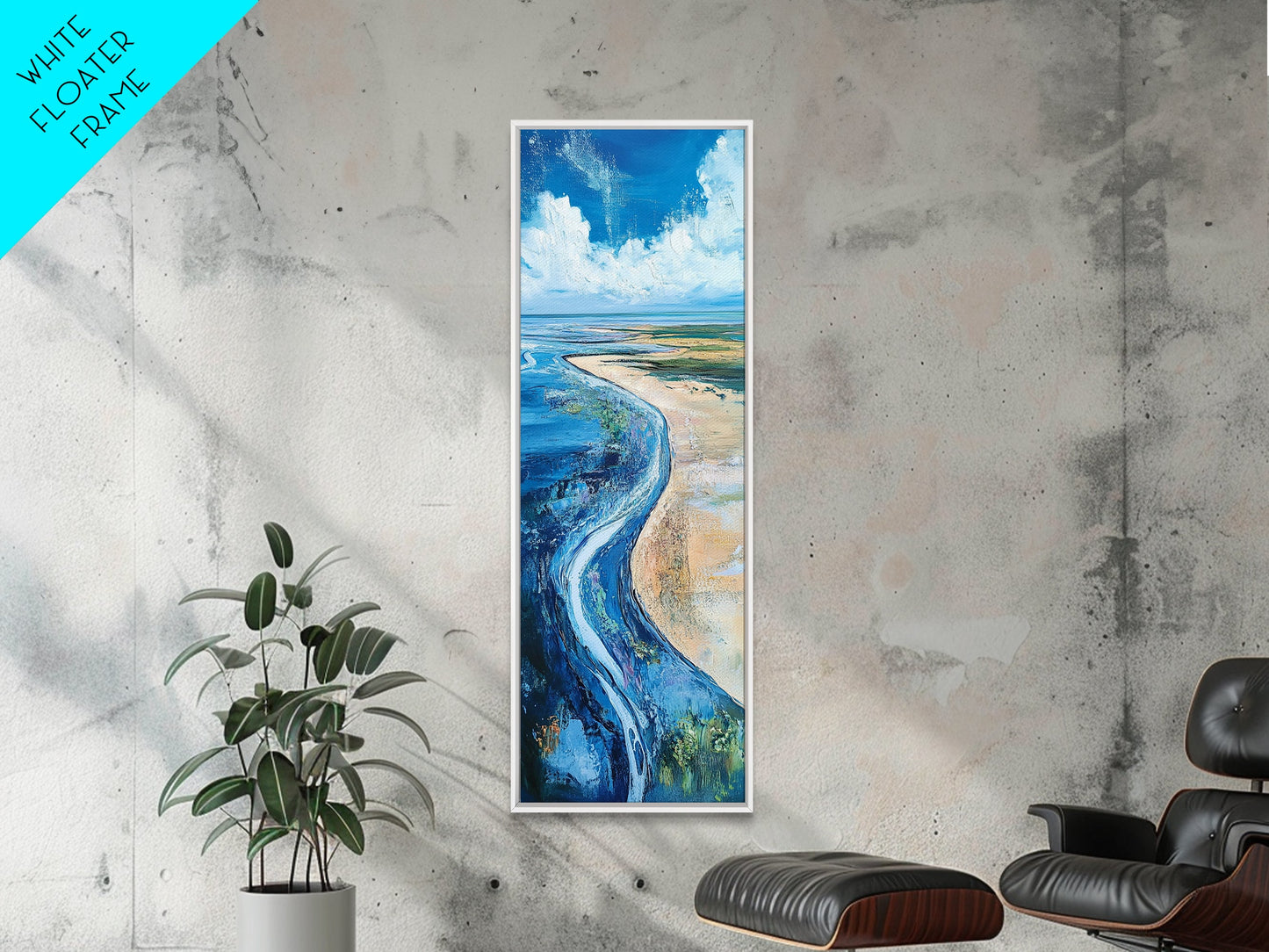 Coastal Shore, coastal landscape art, framed canvas print, Ireland painting, beach art, nautical decor, panoramic painting