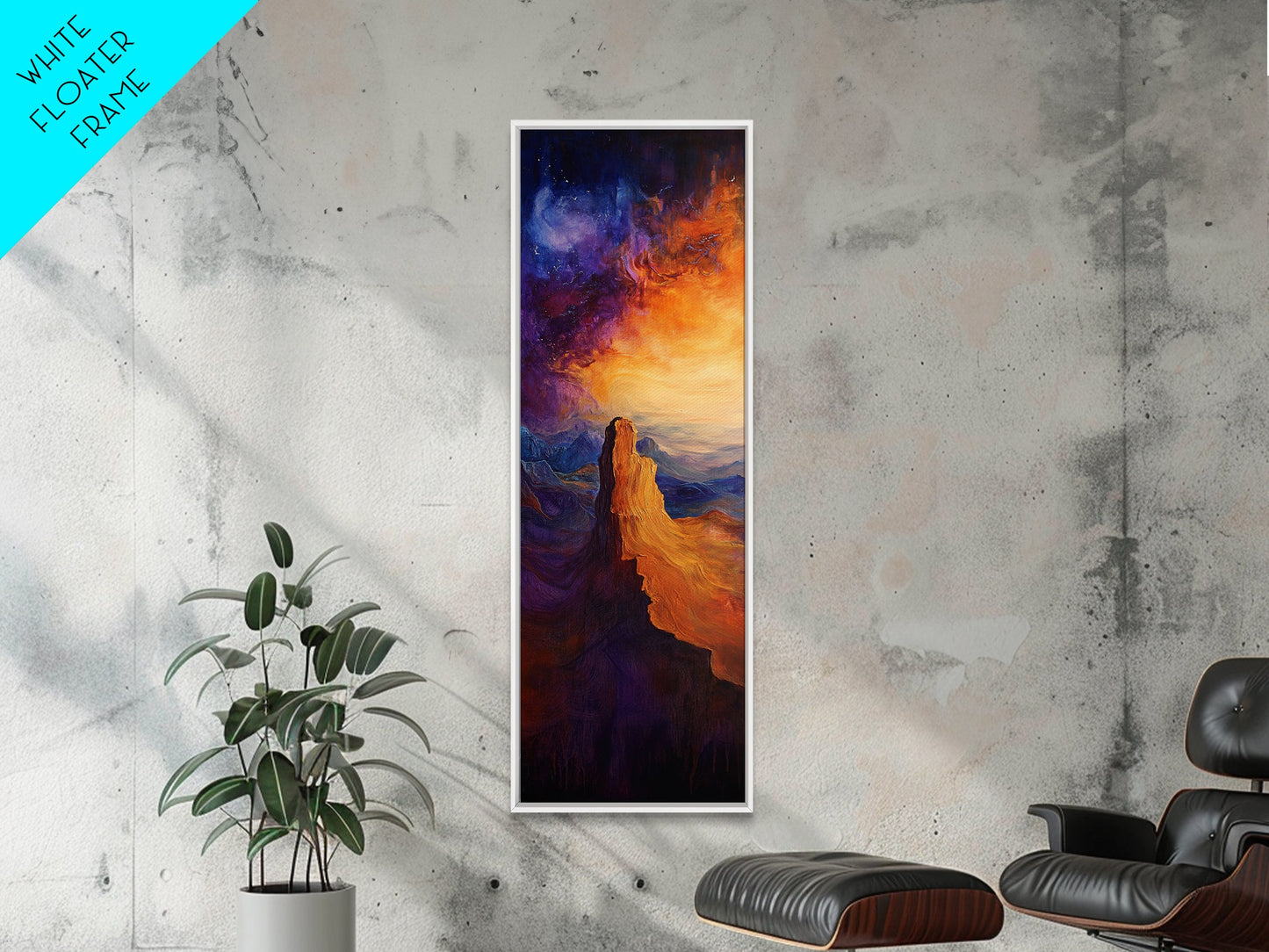 Canyon Glow, mountain painting, sunset landscape, Joshua tree art, southwest wall art, framed canvas print, above couch art