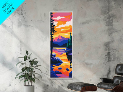 Vibrant Horizon, Fiery Sunset, Framed Canvas Print, Bold Sky Art, Modern Wall Decor, Living Room Accent, Nature Inspired Gift