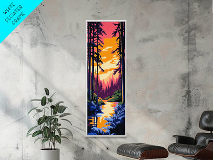 Forest Sunset, Tranquil Nature Art, Woodland Canvas Print, Boho Wall Decor, Autumn Home Art, Living Room Wall Art, Cozy Decor
