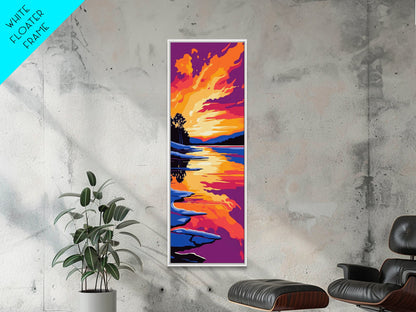 Fire Sky, Fiery Sunset, Vibrant Landscape, Dramatic Wall Art, Canvas Print, Living Room Decor, Abstract Nature, Bold Colors