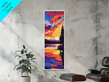 Sunrise Over Water, Majestic Landscape, Coastal Retreat, Relaxing Wall Art, Sunset Lover Gift, Framed Canvas Print, Bohemian Decor