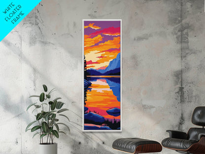 River Valley, Golden Light, Framed Canvas Print, Rustic Home Decor, Nature Wall Art, Vibrant Landscape, Autumn Serenity