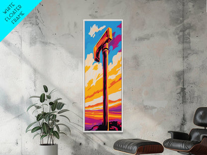 Sonnenuntergang mit dem Turmhammer, gerahmter Leinwanddruck, Fantasiekunstwerk, ausdrucksstarke abstrakte Dekoration, eindrucksvoller Wohnakzent, einzigartige Wandkunst, Geschenkidee