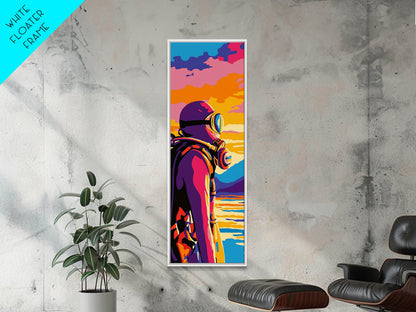 Deep Sea Diver, Adventure Art, Vibrant Ocean Exploration, Canvas Print, Nautical Wall Decor, Coastal Home Art, Unique Gift Idea