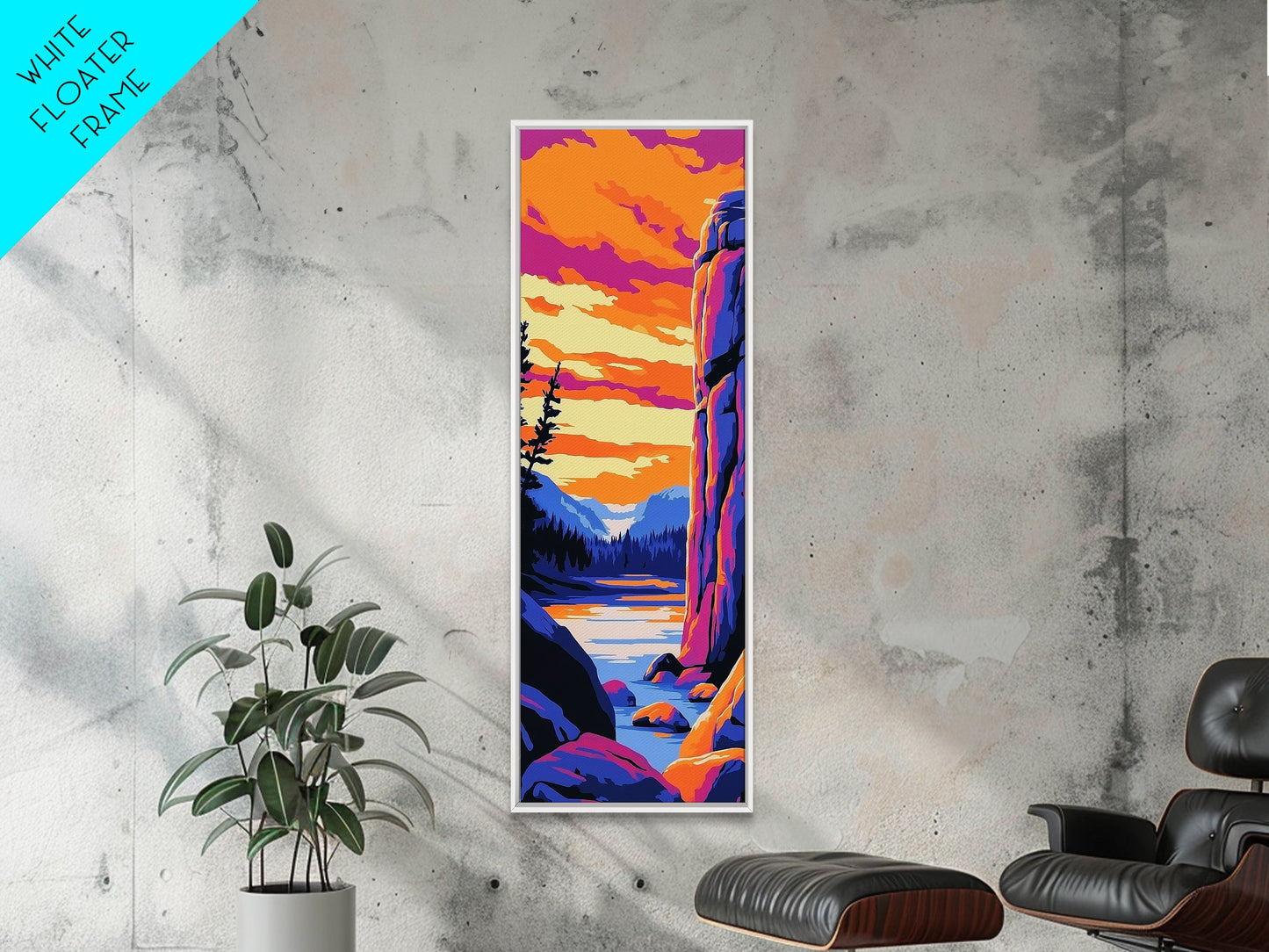 Mountain Cliffs, Nature Adventure, Framed Canvas Print, Hiking Wall Art, Outdoor Explorer Decor, Cabin Wall Art, Landscape Painting