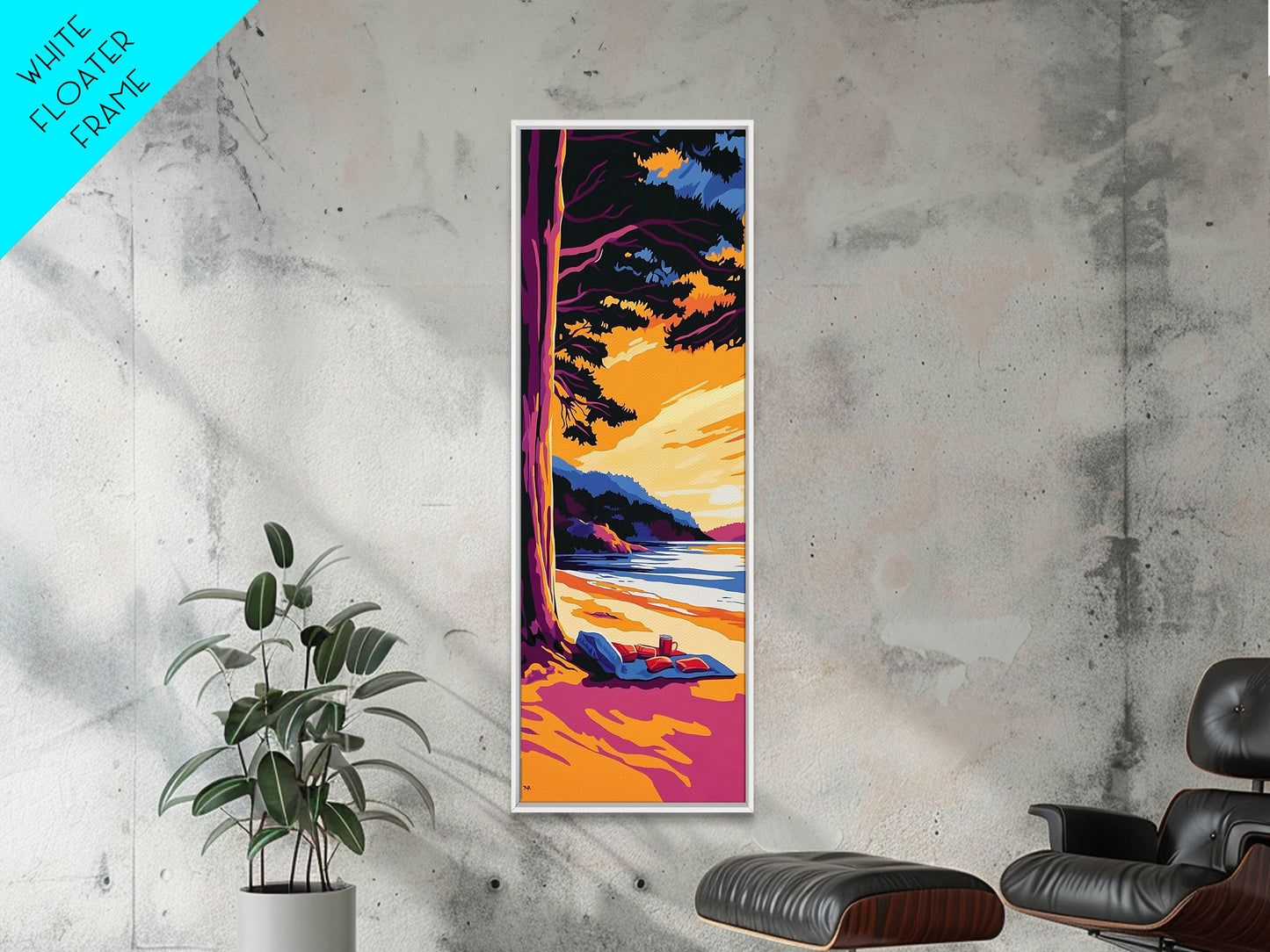 Coastal Retreat, Sandy Beach Scene, Relaxing Sunset View, Ocean Wall Art, Vacation Home Decor, Canvas Print, Tropical Style