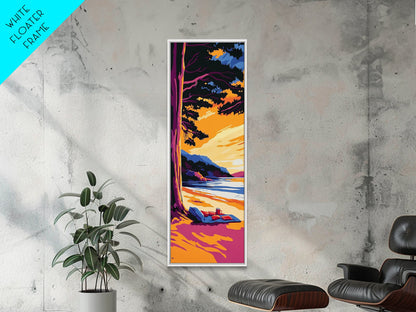 Coastal Retreat, Sandy Beach Scene, Relaxing Sunset View, Ocean Wall Art, Vacation Home Decor, Canvas Print, Tropical Style