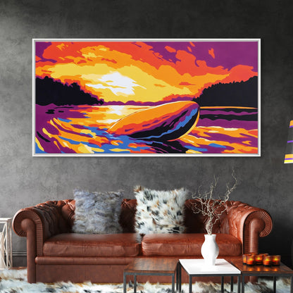 Whiskey Bottle, Sunset Reflection, Framed Canvas Print, Rustic Bar Art, Dramatic Home Art, Vibrant Wall Decor, Dining Room Wall Art