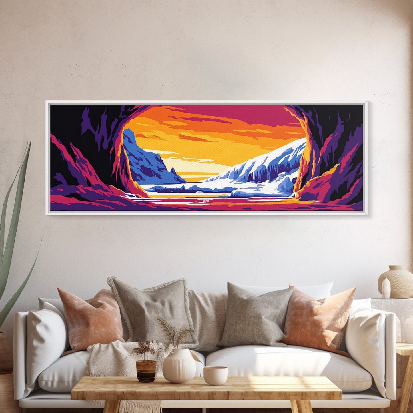 Arctic Cave, Winter Landscape, Nature Escape, Mountain Snow, Chill Tones, Adventure Vibes, Man Cave Art, Canvas Print