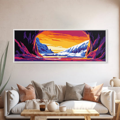 Arctic Cave, Winter Landscape, Nature Escape, Mountain Snow, Chill Tones, Adventure Vibes, Man Cave Art, Canvas Print