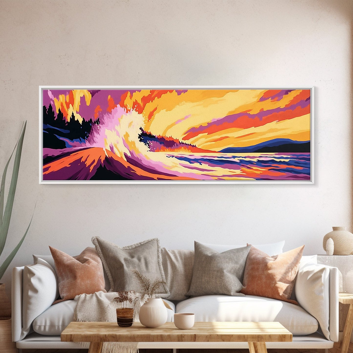 Ocean Wave, Surf Art, Coastal Home Decor, Beach Vibes, Framed Canvas Print, Tropical Wall Art, Modern Seascape, Large Wall Art