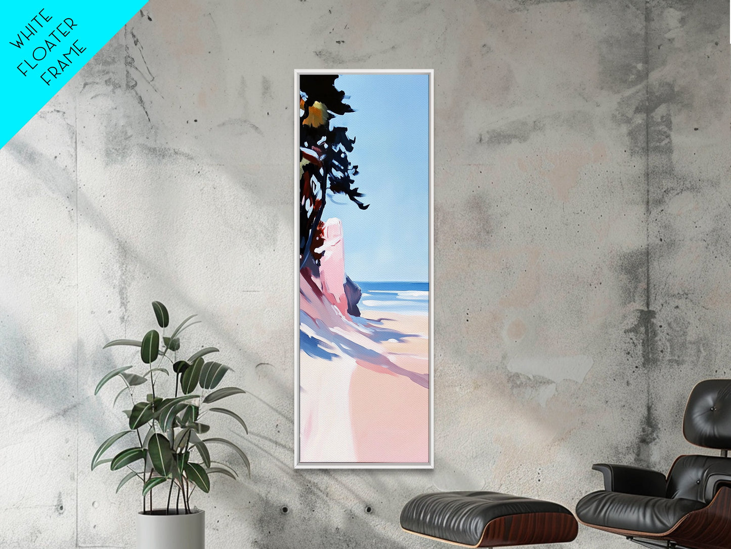 Serene Shore, Abstract, Blue, Canvas Print, Tranquil Beach Painting, Contemporary Wall Art, Bedroom Art, Coastal Home Decor