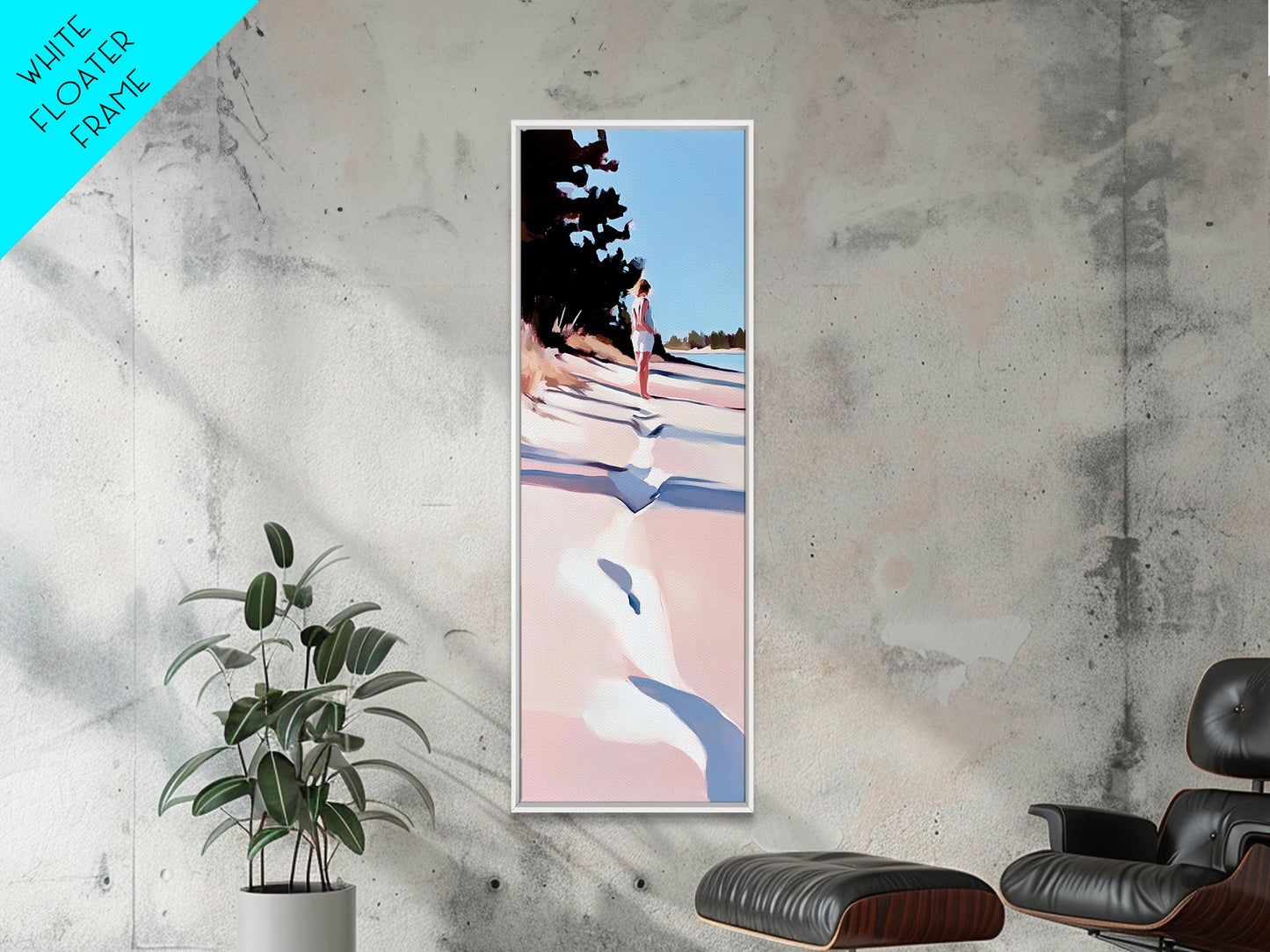 Sandy Beach, Coastal Landscape, Pastel Beach Art, Modern Nature, Canvas Print, Minimalist Seascape, Living Room Wall Art, Bedroom Decor