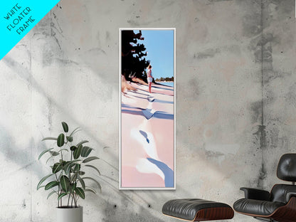 Sandy Beach, Coastal Landscape, Pastel Beach Art, Modern Nature, Canvas Print, Minimalist Seascape, Living Room Wall Art, Bedroom Decor