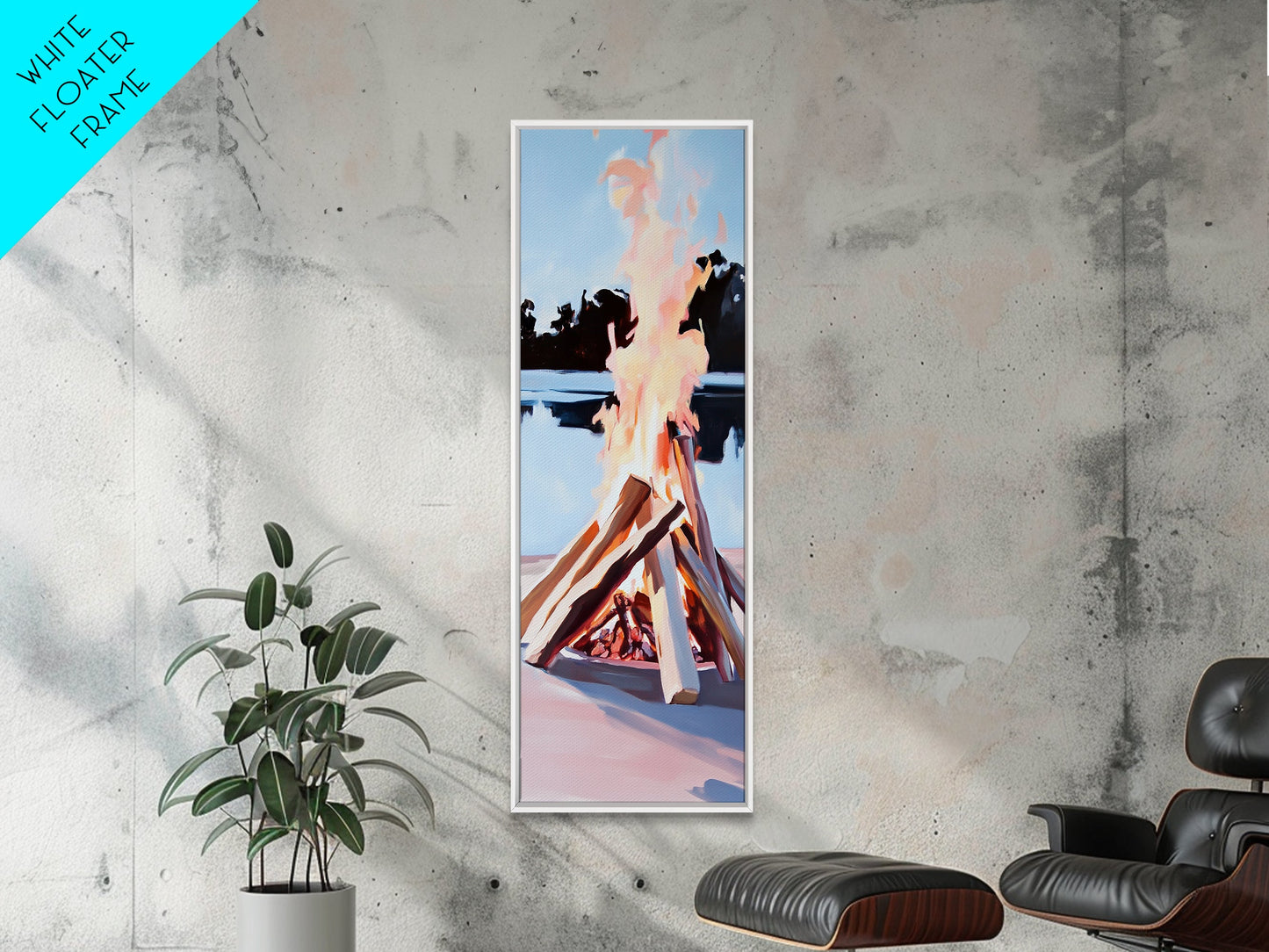 Campfire Glow, Rustic Art, Cozy Bonfire, Outdoor Adventure, Canvas Print, Fall Wall Art, Cabin Decor, Nature-Inspired, Warm Tones