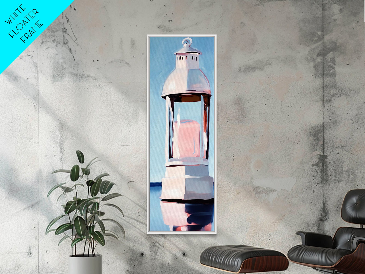 Lantern Glow, Nautical Artwork, Cozy Ambiance, Minimalist Coastal, Canvas Print, Beach House Wall Art, Warm Aesthetic, Living Room Decor