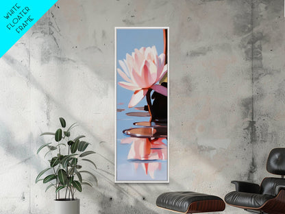 Water Lily, Floral Art, Botanical, Nature Wall Art, Zen Spa Decor, Minimalist Flower Painting, Bedroom Art, Canvas Print