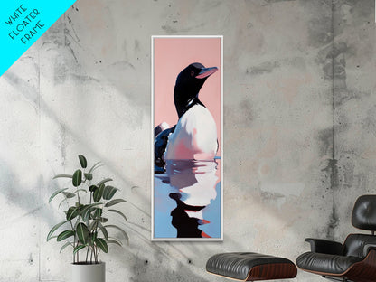 Loon, Water Bird, Wildlife, Nature Wall Art, Cabin Decor, Lake House Art, Animal Portrait, Minimalist Painting, Canvas Print