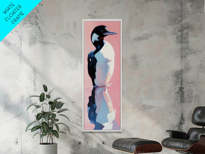 Loon, Reflections, Wildlife, Bird Art, Lake House Decor, Tranquil Wall Art, Waterfowl Painting, Framed Canvas Print