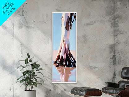 Tree trunk Coastal Home Decor, Blue Sky Painting, Seaside Aesthetic, Living Room Art, Canvas Print, Housewarming Gift