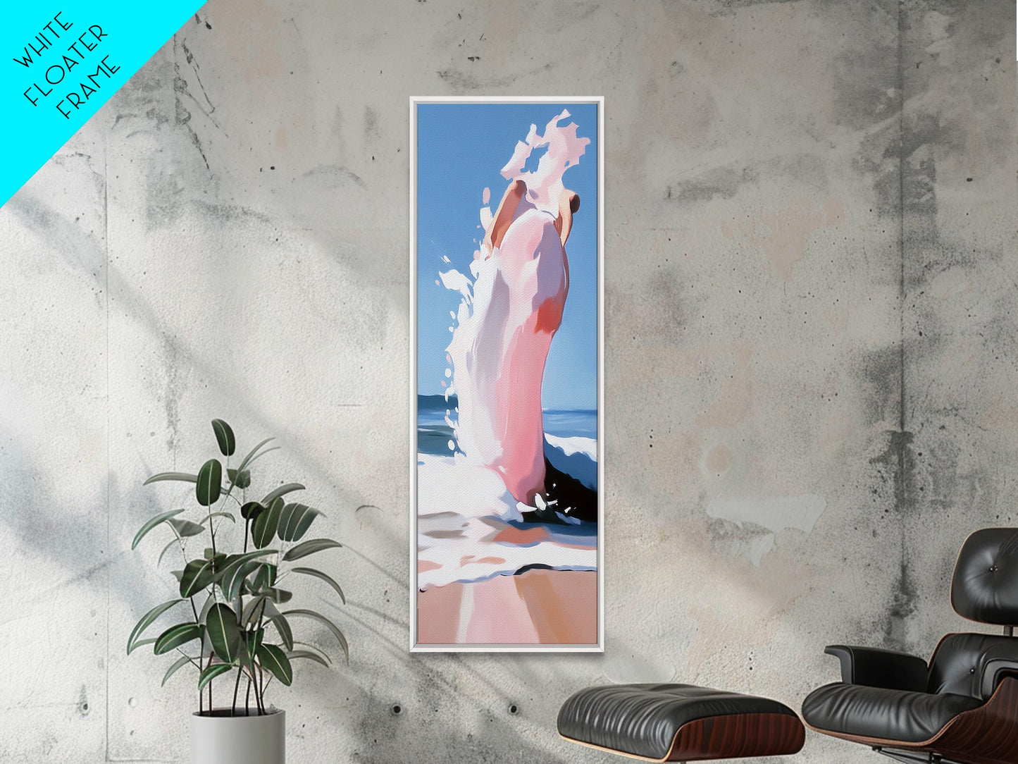 Ocean Wave, Abstract Water Art, Beach Aesthetic, Coastal Home Decor, Modern Minimalist Wall Art, Relaxing Seascape, Framed Canvas Print