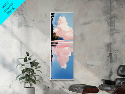 Pink Sky, Sunset Landscape, Coastal Art, Modern Wall Art, Minimalist Decor, Boho Aesthetic, Bedroom Art, Framed Canvas Print, Gift Idea