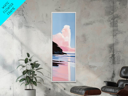 Pink Cloud, Dreamy Landscape, Soft Color Art, Aesthetic Sky, Boho Home Decor, Tranquil Seascape, Bedroom Wall Art, Framed Canvas Print