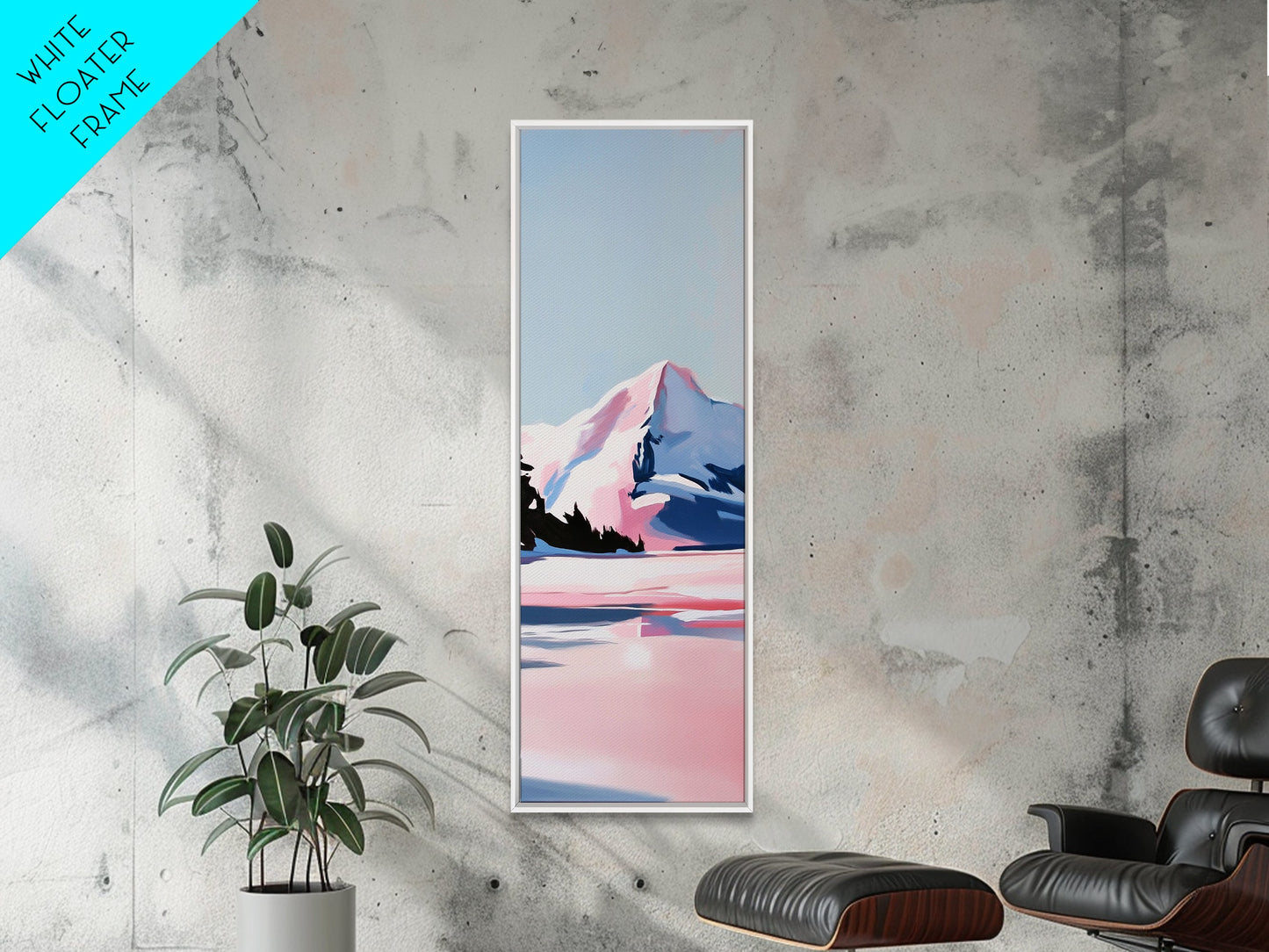 Winter Landscape, Snowy Mountain, Framed Canvas Print, Contemporary Wall Art, Minimalist Aesthetic, Living Room Wall Art