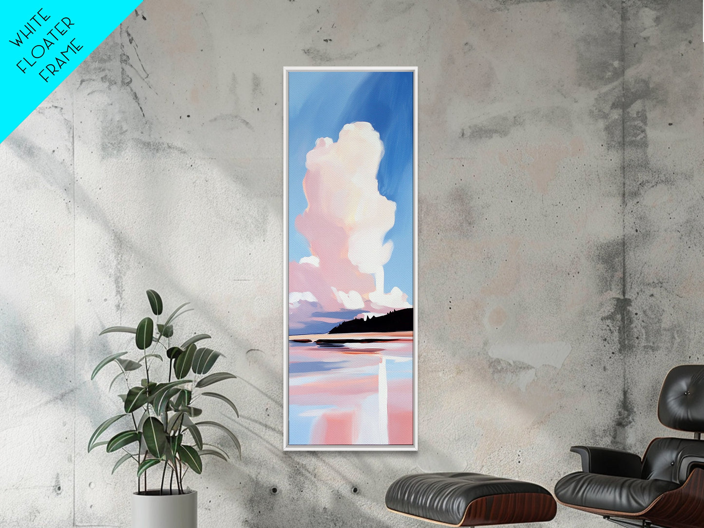 Sunset Clouds, Dreamy Sky, Soft Pastel, Aesthetic Landscape, Minimalist Art, Calm Atmosphere, Living Room, Canvas Print