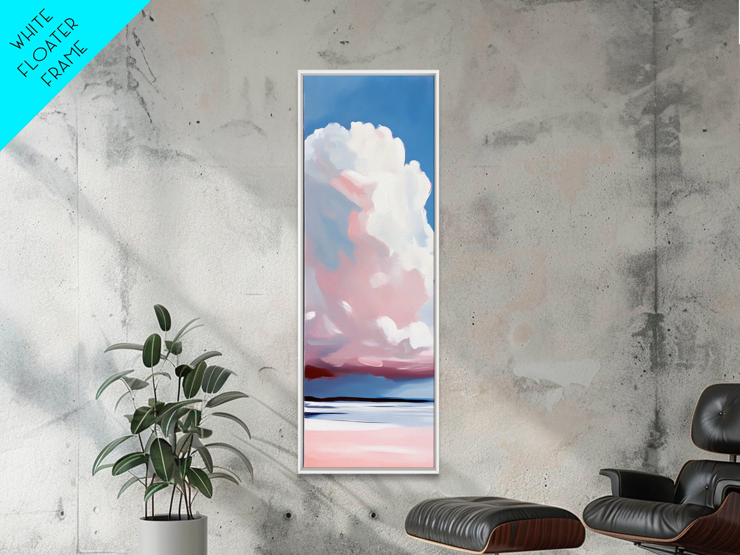 Cloudscape, Pink Sky, Soft Colors, Tranquil Atmosphere, Dreamy Home Decor, Boho Aesthetic, Bedroom Wall Art, Framed Canvas Print