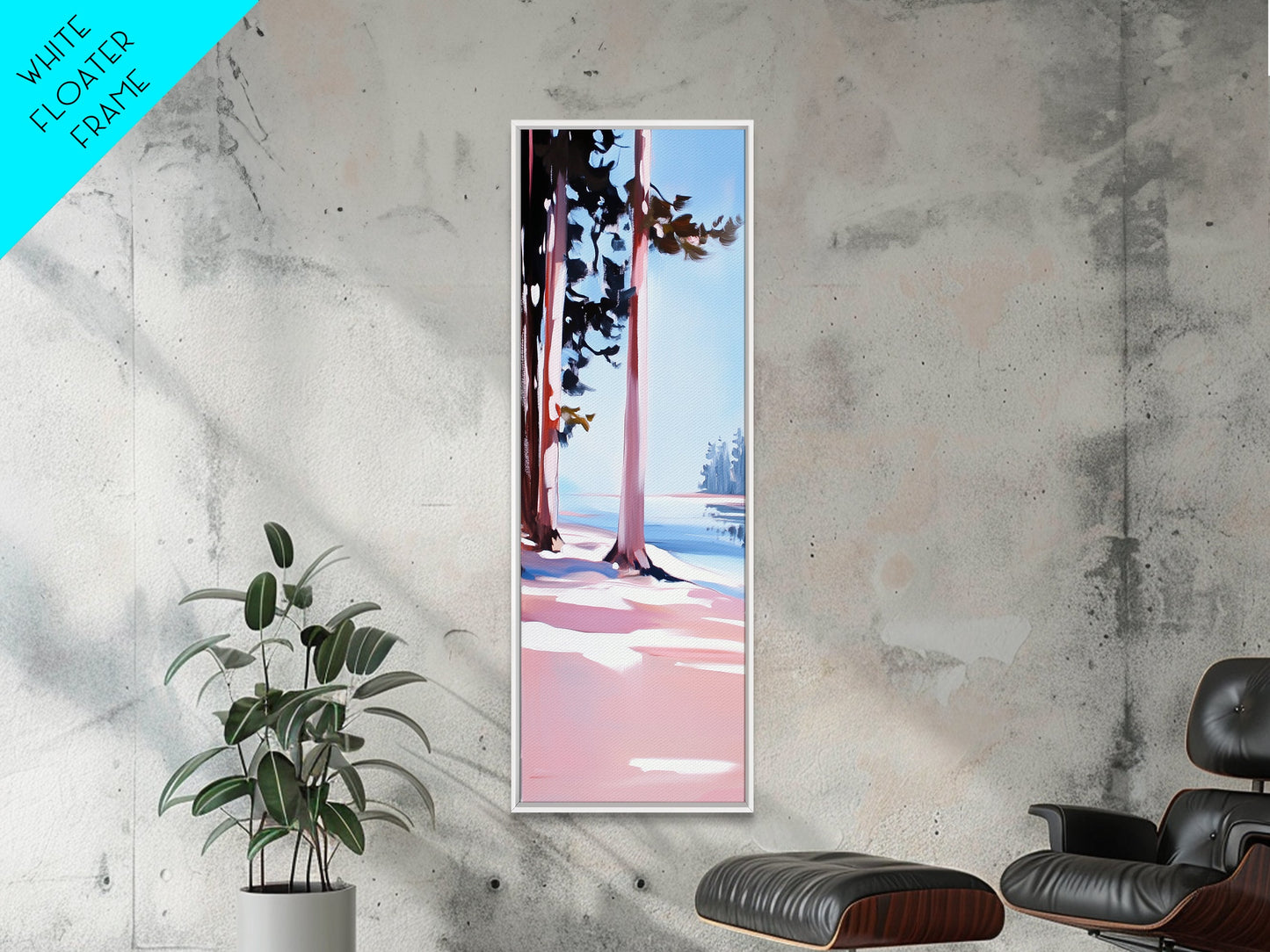 Pine Trees, Tranquil Forest, Nature Wall Art, Minimalist Tree Painting, Modern Landscape, Calm Home Decor, Framed Canvas Print