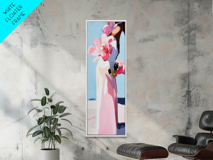 Floral Vase, Pink Magnolia, Modern Impressionist, Canvas Print, Botanical Wall Art, Elegant Decor, Bedroom Art, Feminine Aesthetic