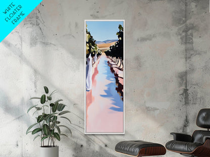 Weinbergweg, sanfte Hügel, ländliches Weinland, Leinwanddruck, naturnahe Wandkunst, elegante Landschaft, idyllische Naturszene