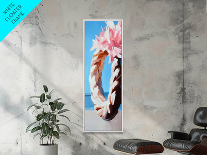 Blumenkranz, Boho-Chic-Kunst, zarte Pastellblumen, feminine Wanddekoration, frühlingshaftes Gemälde, gerahmter Leinwanddruck fürs Schlafzimmer