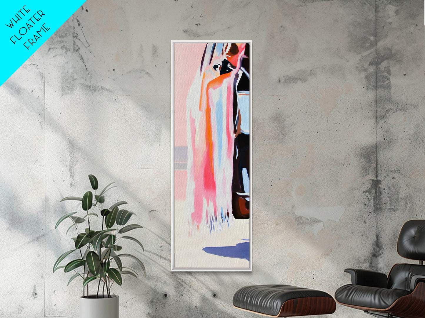 Vibrant Textures, Abstract Fashion Art, Bold Color Splashes, Modern Aesthetic, Trendy Wall Decor, Artistic Expression, Framed Canvas Print