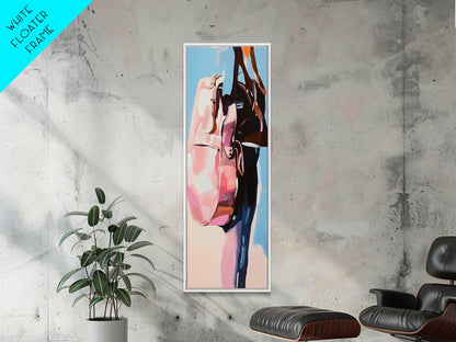 Travel in Style, Chic Handbag Painting, Modern Fashion Decor, Soft Pastel Aesthetic, Minimalist Wall Art, Elegant Home, Canvas Print
