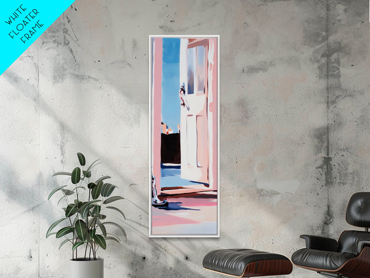 Open Door Light, Dreamy Interior, Soft Tones, Warm Aesthetic, Framed Canvas Print, Entryway Art, Minimalist Wall Art, Cozy Home Decor