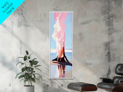 Burning Tree, Surreal Landscape Art, Abstract Nature Print, Dreamy Wall Art, Modern Home Decor, Soft Color Palette, Canvas Print