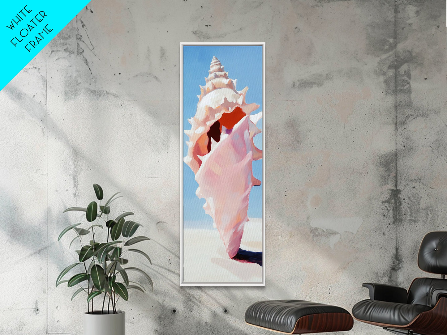 Seashell Art, Coastal Decor, Nautical Wall Print, Beach House Aesthetic, Ocean Inspired Painting, Marine Life Art, Framed Canvas Print