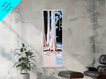 Winter Forest, Snowy Trees, Nature Wall Art, Framed Canvas Print, Minimalist Design, Living Room Decor, Cozy Winter Aesthetic