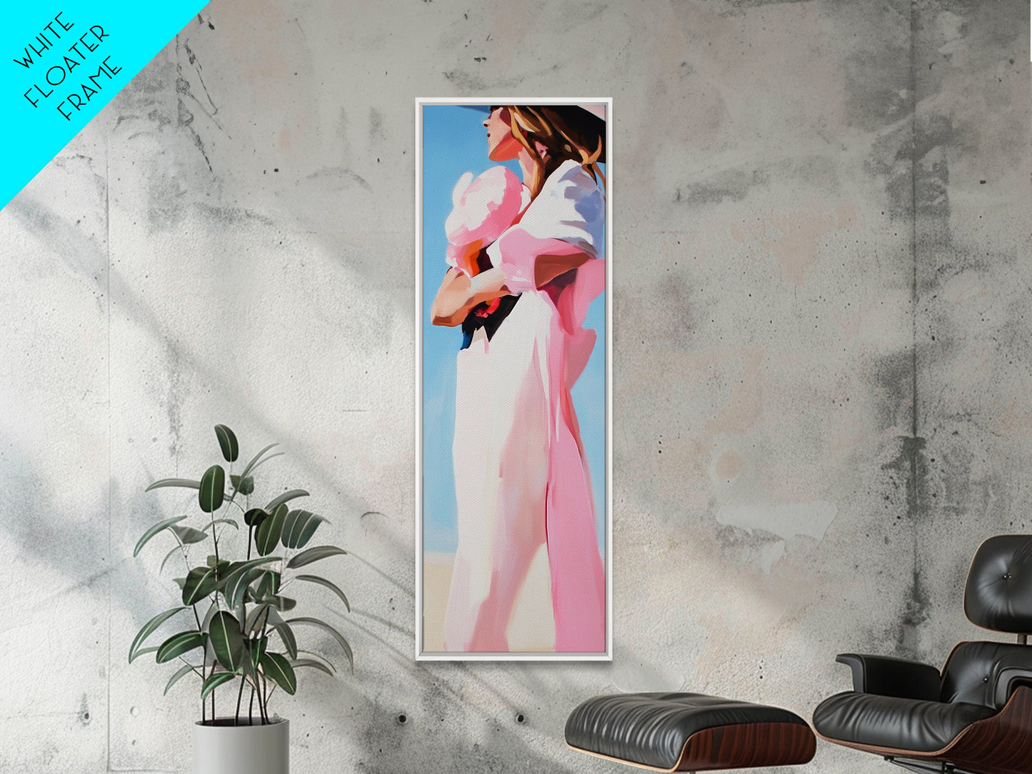 Summer Breeze, Coastal Art, Framed Canvas Print, Minimalist Decor, Ocean Wall Art, Relaxing Beach Vibes, Living Room Piece