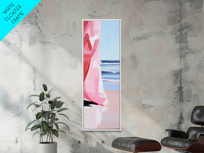 Windswept Dress, Ocean Breeze Art, Soft Pastel Coastal Decor, Feminine Beach Aesthetic, Modern Abstract Art, Canvas Print, Bedroom Wall Art