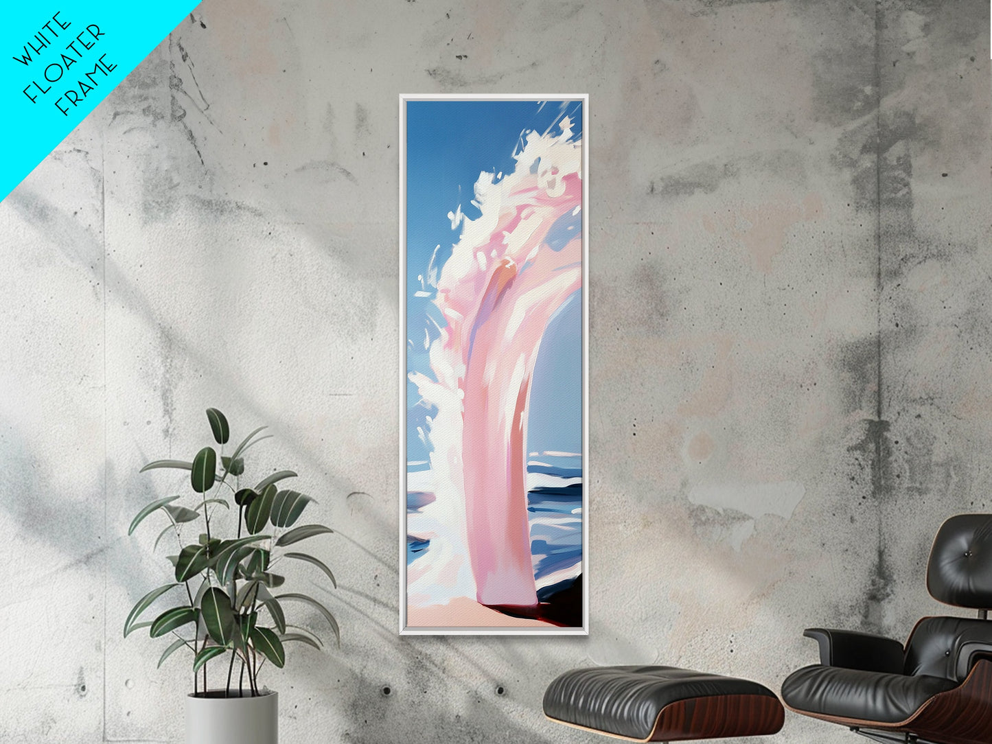 Ocean Wave Painting, Coastal Wall Art, Beach House Decor, Abstract Seascape, Nautical Art, Modern Living Room, Framed Canvas Print