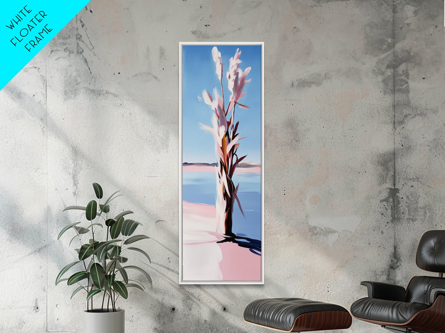 Desert Blossom, Modern Botanical, Pastel Wall Art, Canvas Print, Feminine Nature Decor, Soft Boho Aesthetic, Bedroom Wall Decor